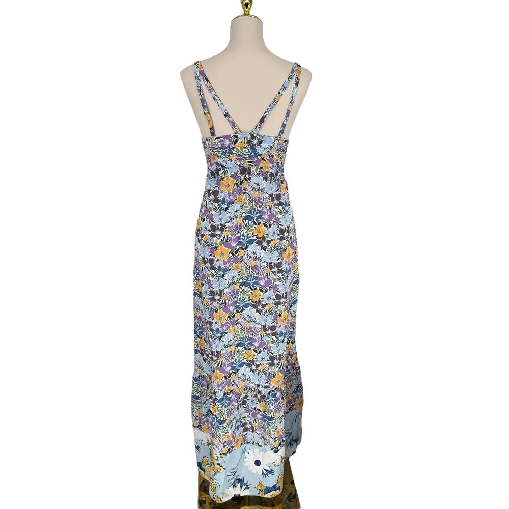 STITCH DROP Maxi Dress XL Ditsy Floral Sleeveless Smocked Pockets Side Zip Boho - Picture 12 of 15